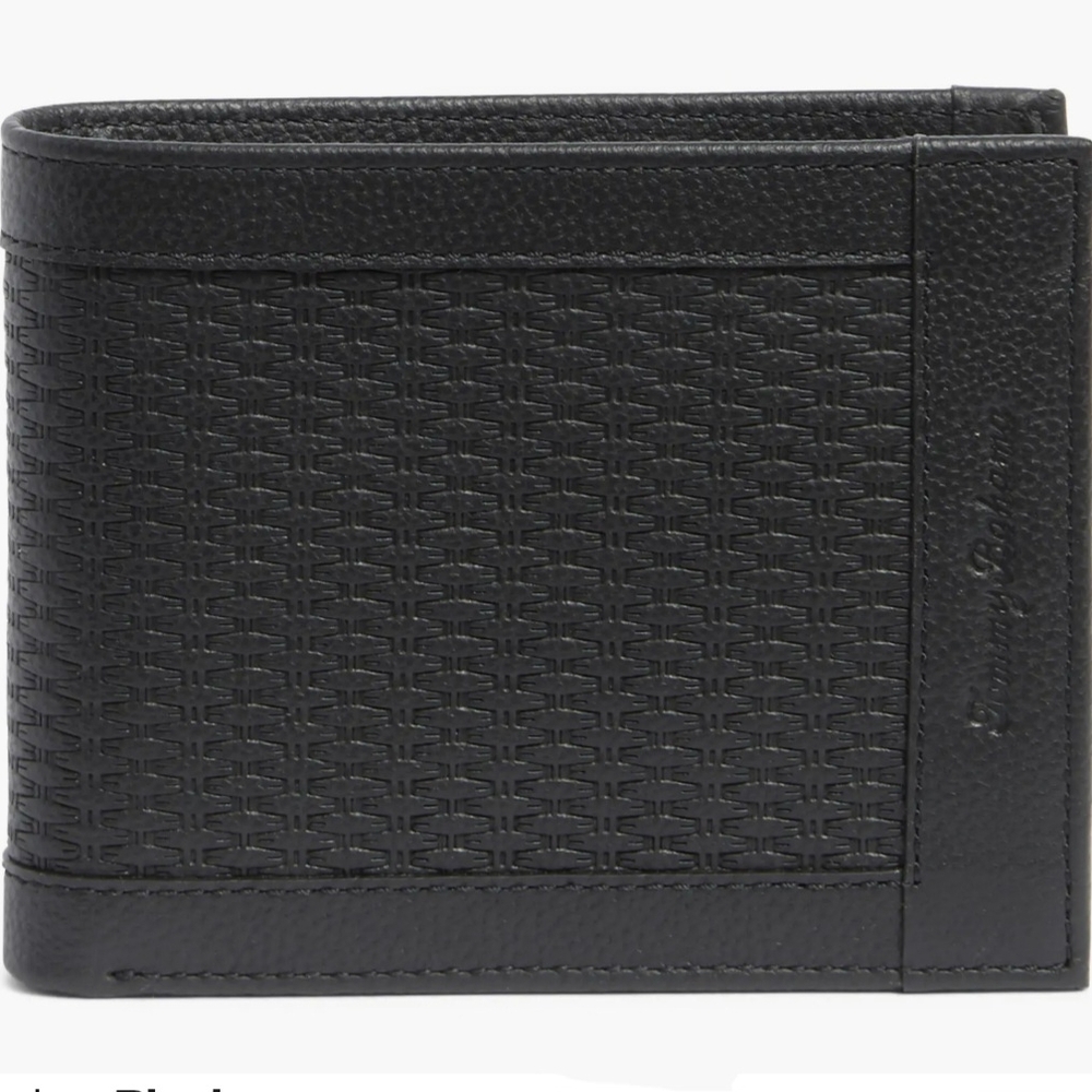 Tommy Bahama Basket Weave Leather Bifold Wallet